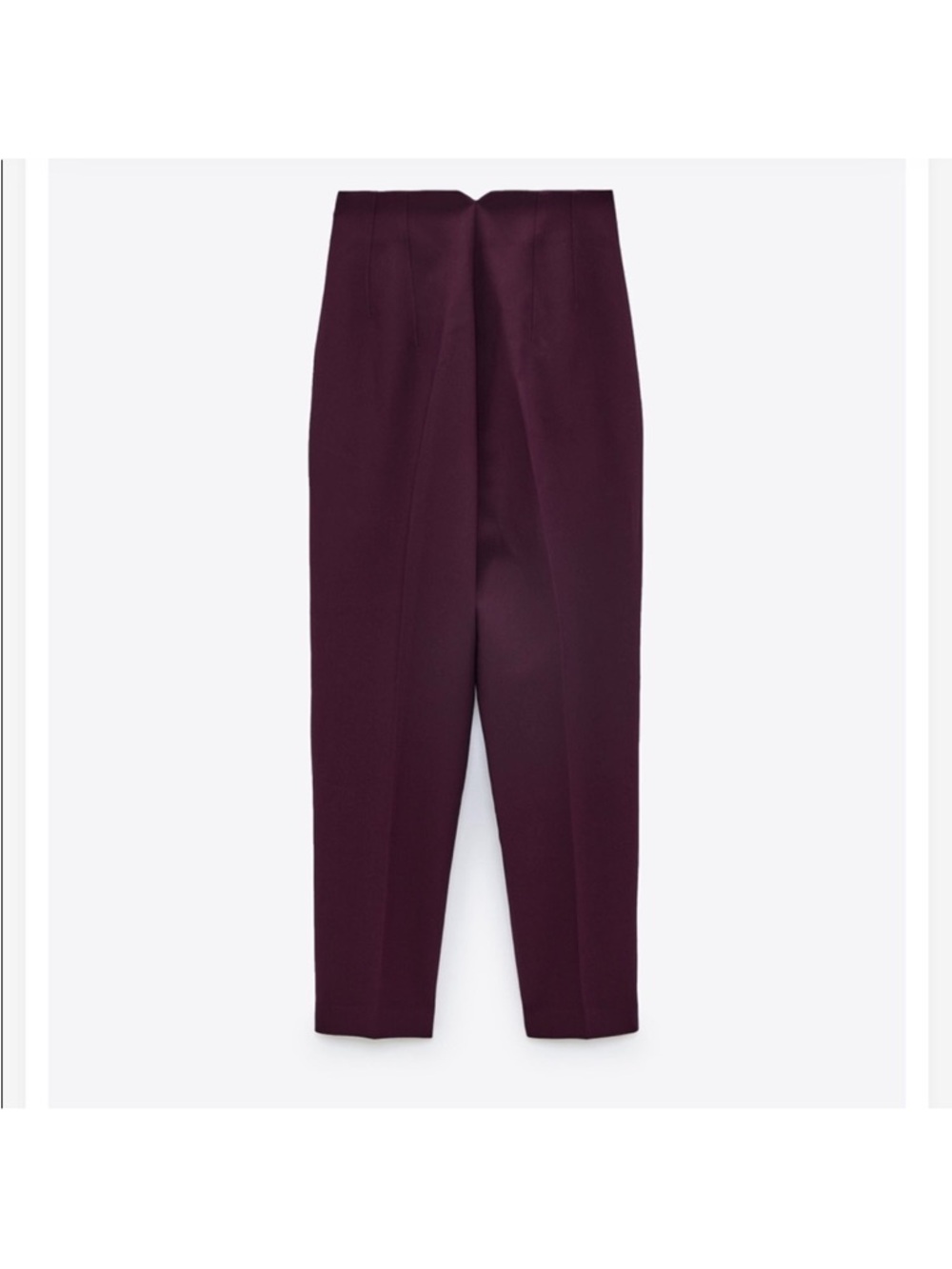 Zara Burgundy high waisted trousers - Picture 2 of 5